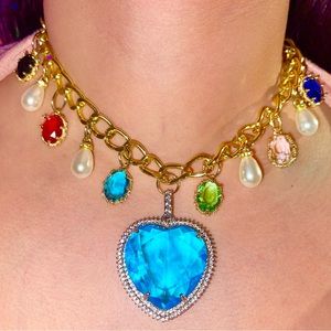 Blue Rhinestone Necklace